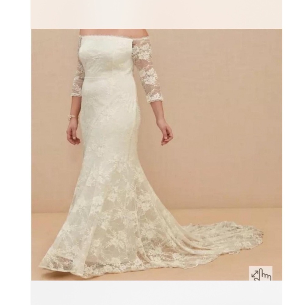 NWT Torrid White Floral Lace Off Shoulder Wedding Gown Maxi Dress Size 16
